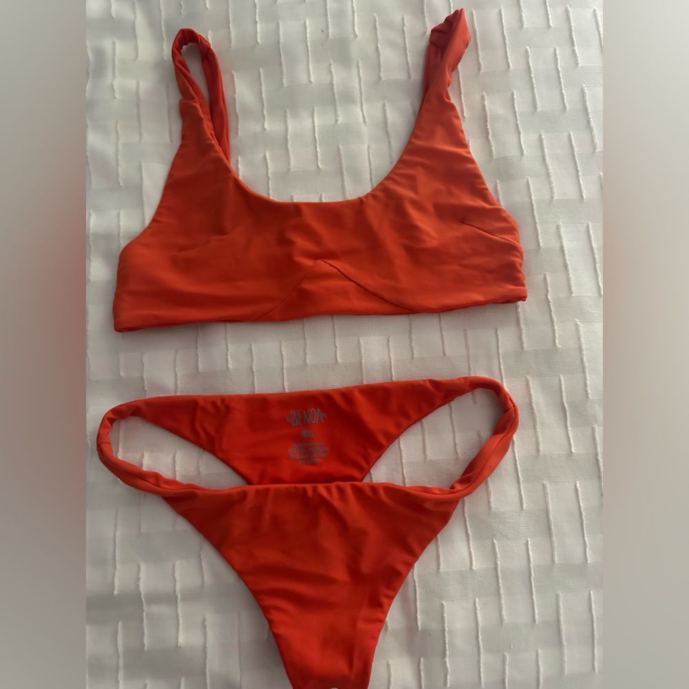Bright orange Benoa swimwear bikini set